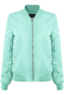 Green Mint Sleeve Pocket Bomber Jacket