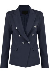 Navy Double-Breast Blazer with Silver Buttons