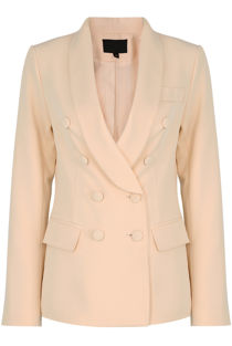 Beige Double Breasted Pink Blazers