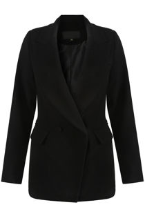 Black Double Breast Two Button Blazer
