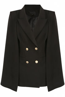 Black Double Breast Cape Coat