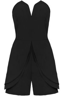 Black Layered Bandeau Playsuit 