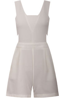 White Side Cut Out Playsuit