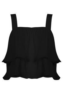 Black Flare Ra Ra Tops
