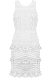 Bubble Textured Layered Lace Dress 