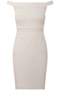 Off The Shoulder Bardot Netted Bodycon Dress