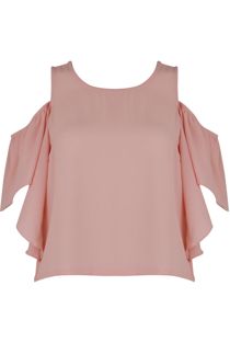 Rose Cold Shoulder Crop Top