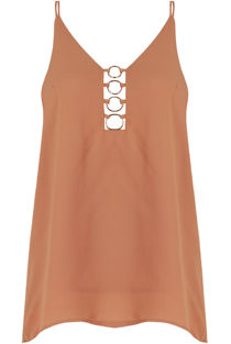 Camel Ring Plunge Neck Cami