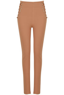 Camel Laced Up High Waist Pants