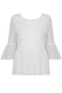 White Crochet Lined Back Slit Crop Tops