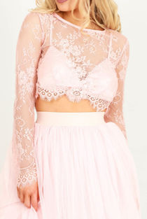Rose Floral Crochet Netted Tops