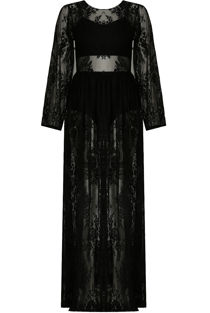 Black Long Sleeve Sheer Lace Dress