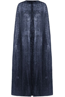 Navy Glitter Embellished Cape