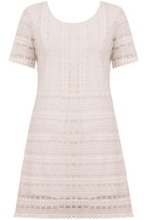 Cream Crochet Lace Shift Dress