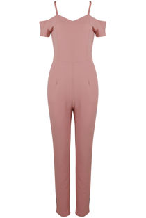 Rose Bandeau Off Shoulder Jumpsuit 
