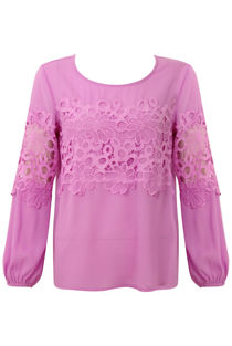 Lilac Crochet Layer Blouse