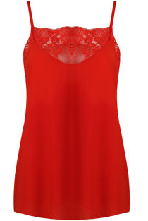 Red Floral Lace Insert Top