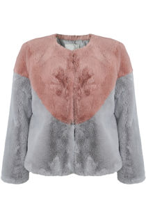 Rose and Grey Two Tone Fur Jacket