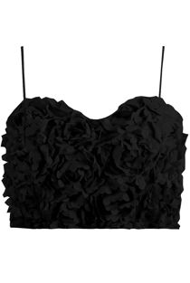 Black Petals Sweetheart Cropped Cami