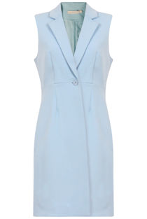 Blue Longline Tailored Sleeveless Blazer