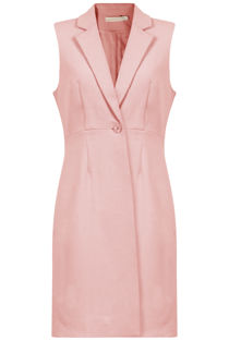 Pink Longline Tailored Sleeveless Blazer