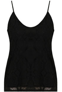 Black Floral Lace Lined Tops