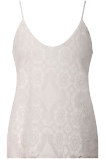 White Floral Lace Lined Tops