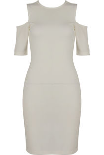 White Cold Shoulder Bodycon Dress