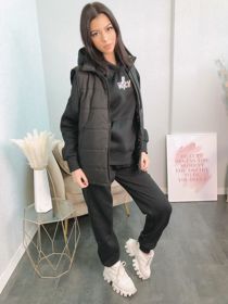 Black Rock Embellished Gilet Loungewear Set