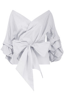 White Cross Over Layered Sleeve Crop Tops