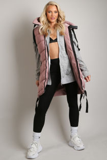 Hooded Puffer Gilet With Black Tabard