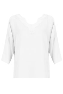 White Low Back Lace Trim Tops