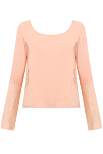 Pink Lace Embroidered Tops