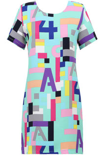 Multicolour Print Back Zip Up Shift Dress 
