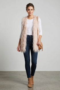 Beige Faux Fur Gilet