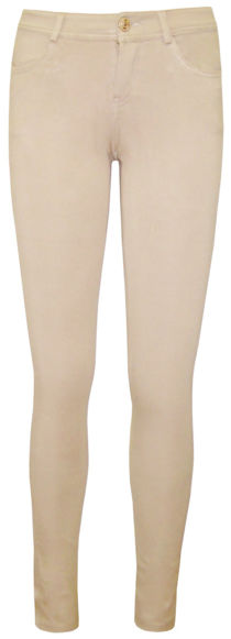Beige Stretch Tight Fitting Pull Up Jeggings