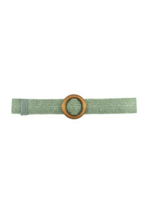 Wooden Buckle Natural Weave Belt 