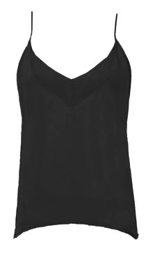 Black Strappy Mesh Detail Chiffon Top 