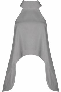 Grey Turtle Neck Asymmetric Tops