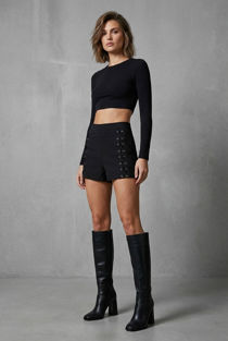 Black Lace Lock Shorts