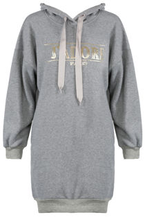 Grey JAdore Slogan Hooded Dress
