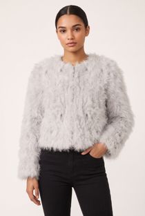 Ostrich Feather Jacket In White