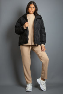 Black Hooded Puffer Jacket