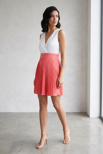 White Rose Pleated Dress