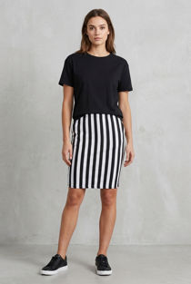 Black & White Vertical Stripes Mini Skirt