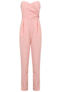 Pink Cross Over Bandeau Jumpsuit
