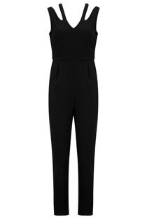 Black Cut Out Shoulder Jumpsuit