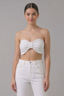 White Front Bow Trimming Bralet