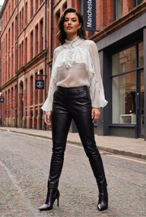 White Organza Blouse With Frill Detail