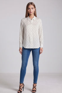 White Circles Print Shirt